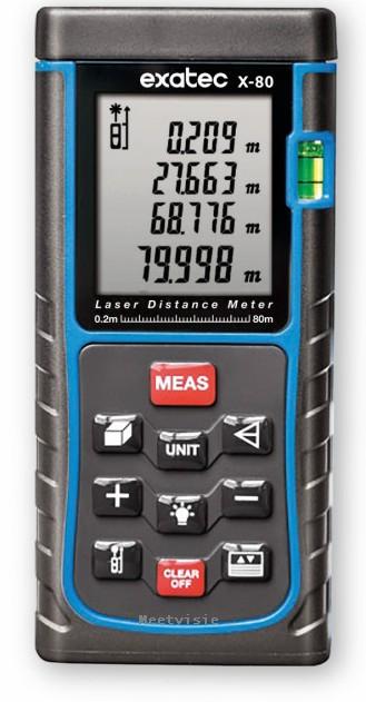Laser afstandmeter Exatec X-80 - Meetvisie ook voor service, verhuur, verkoop.