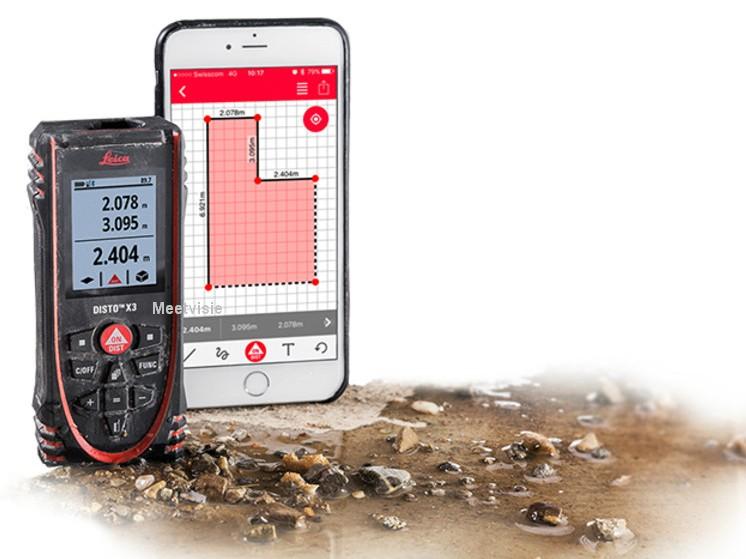 Leica Disto X3 Laserafstandsmeter - Meetvisie verkoop, service en reparatie ook regio Brabant, Tilburg, Den Bosch, Eindhoven, en Helmond.