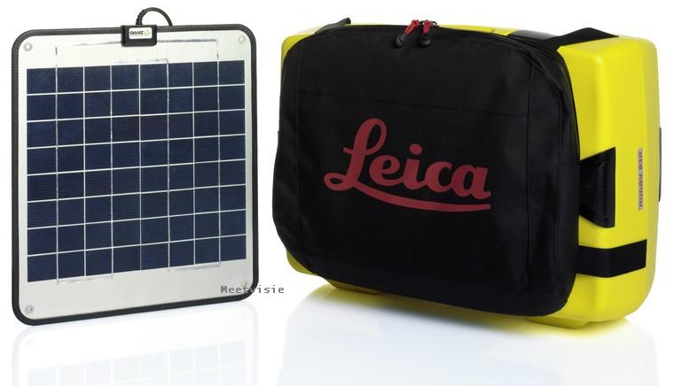 Zonnepaneel voor opladen bouwlaser Leica Rugby 800 serie - Meetvisie Velp, Arnhem in Gelderland